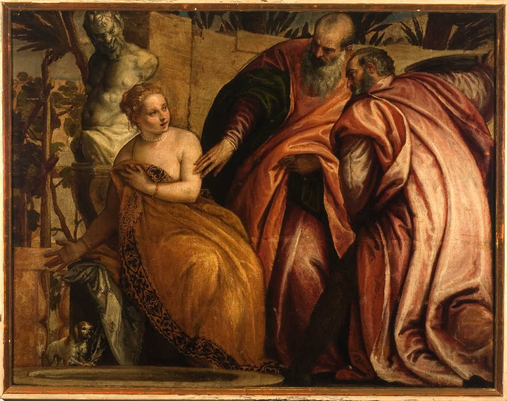 Paolo Veronese, Susanna e i vecchioni, 1575 ca., olio su tela, 111 x 145 cm, © Genova, Musei di Strada Nuova. Immagine dell’opera prima del restauro